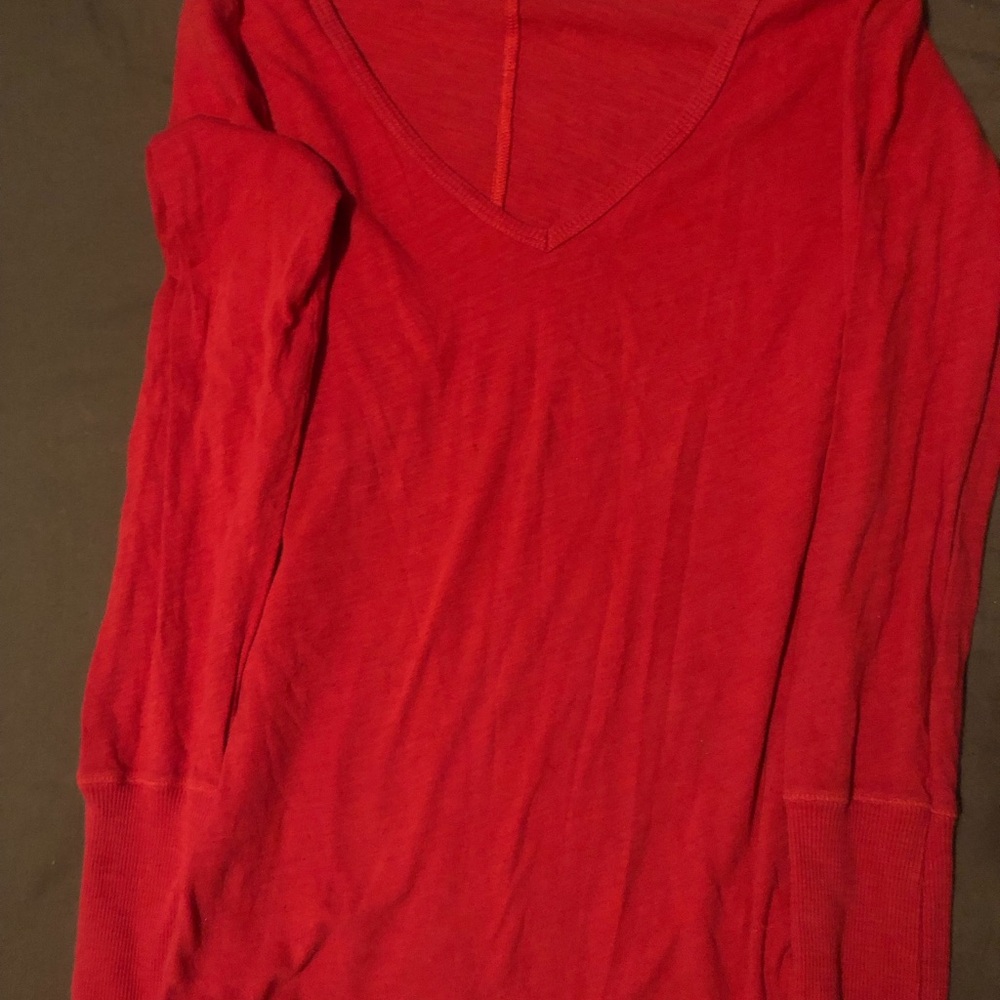 Women's Red V-Neck Top